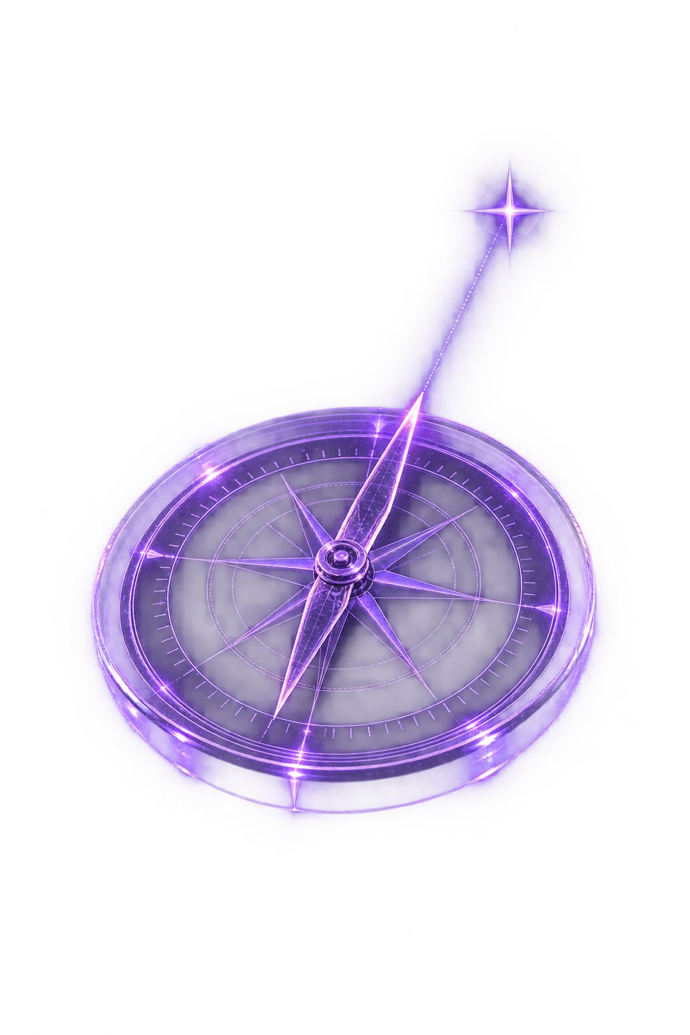A single violet thread quietly drifting away from a bundle of aligned threads, the gap between them widening in shadow